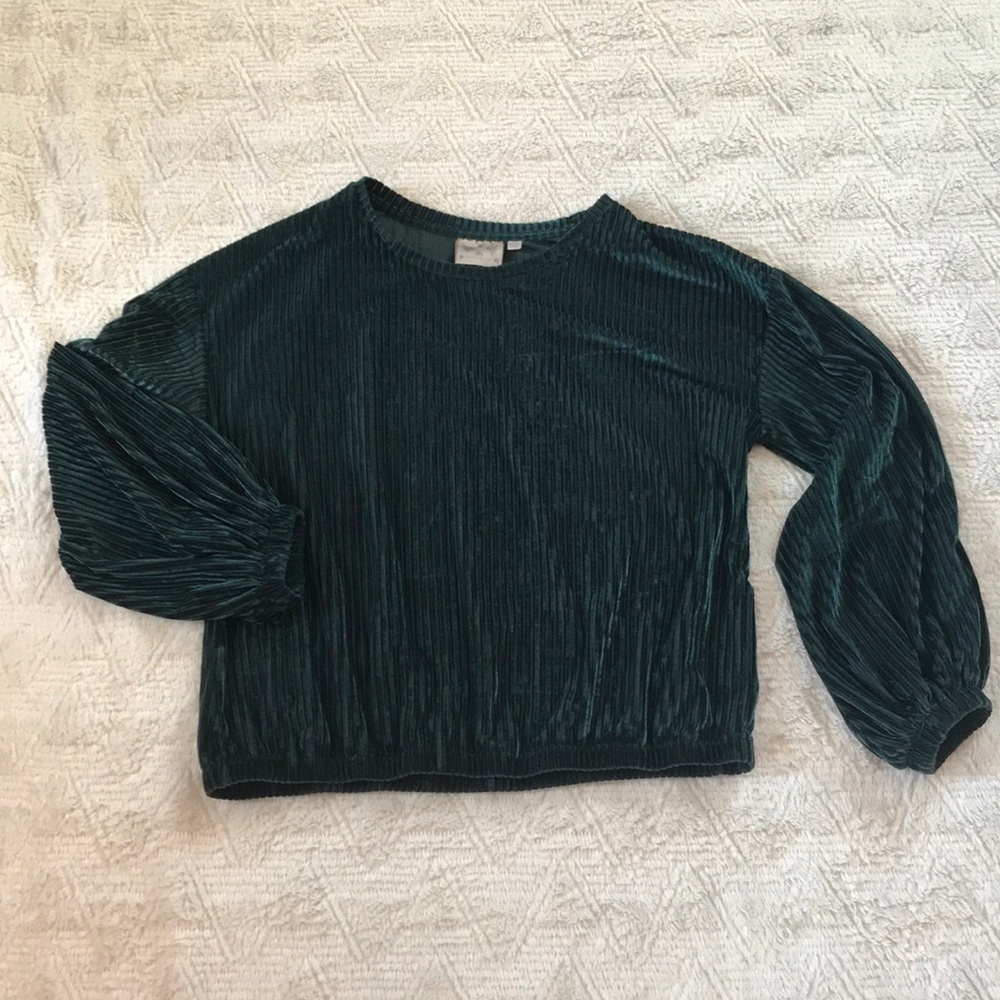 Green Velvet Blouse
